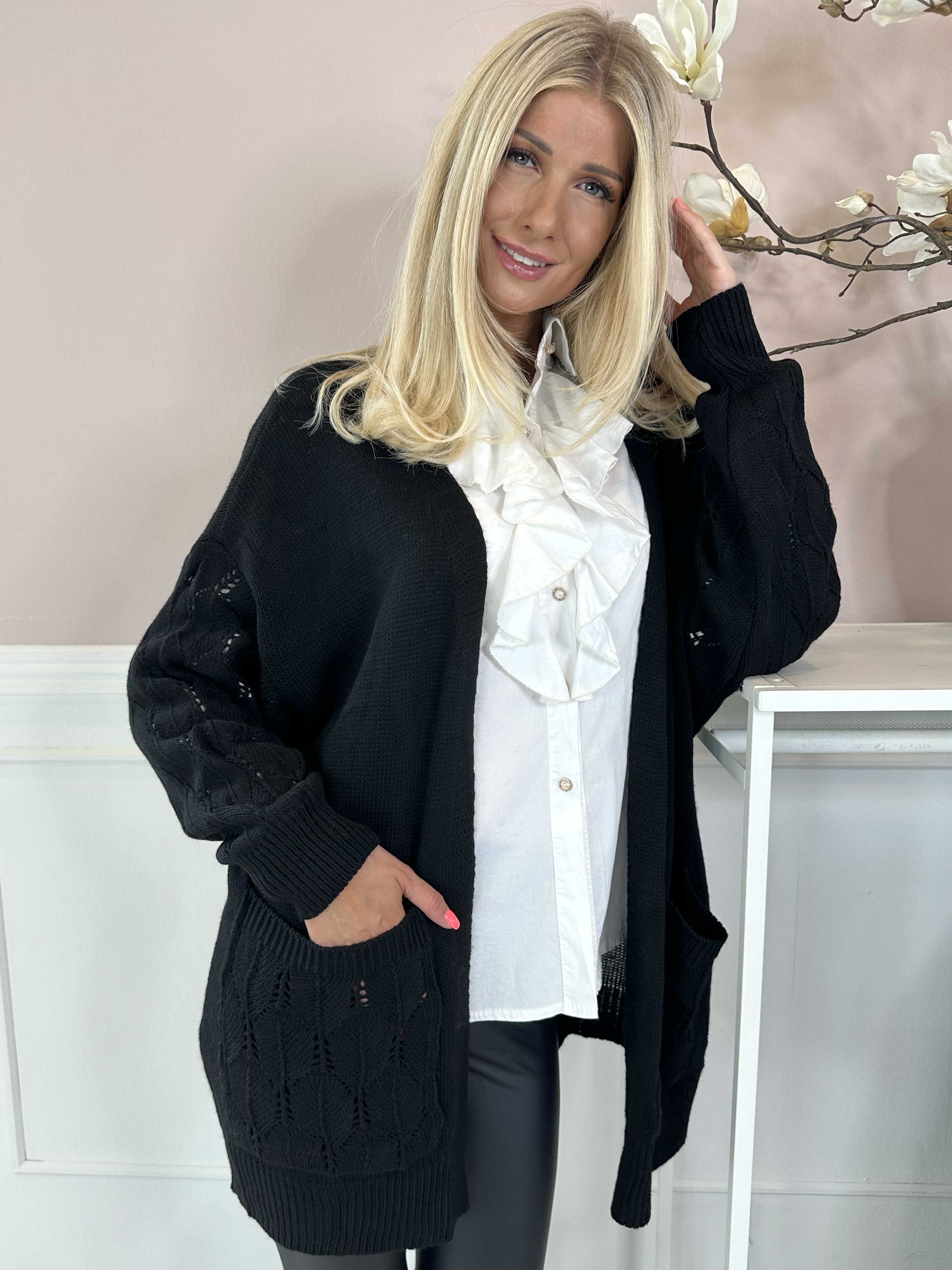 Capri - Strikcardigan med lommer